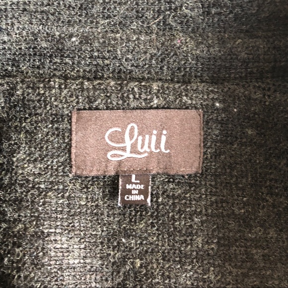 Dark gray floral sweater jacket - Picture 4 of 8